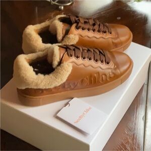 See By Chloe Brown Shearling Lined Sneakers